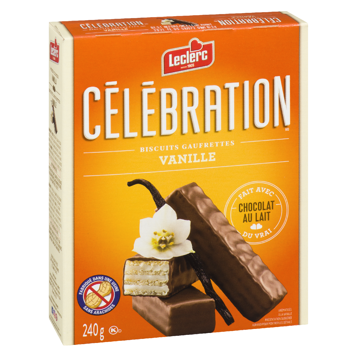 Gaufrettes à la vanille enrobées au chocolat LECLERC | Mayrand Plus